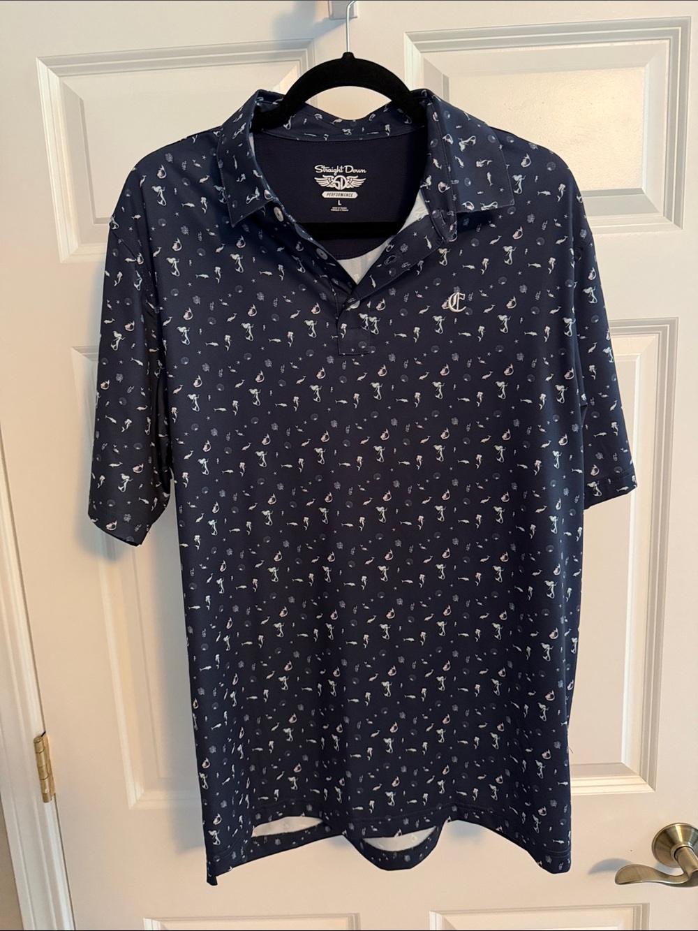 Crestwicke Country Club Mermaid Printed Short-Sleeve Polo